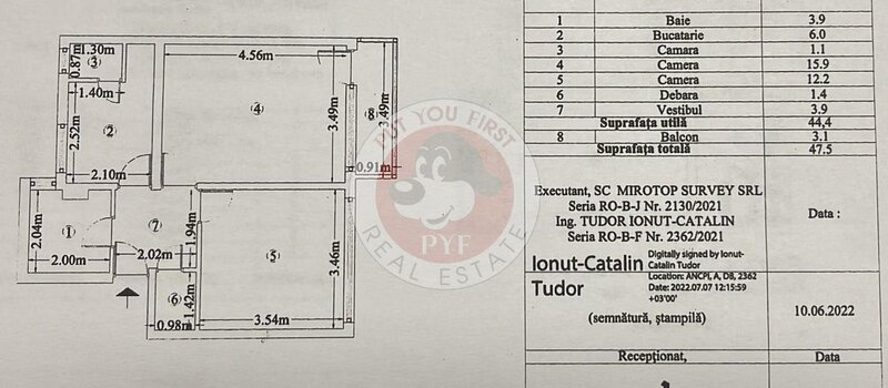 Eroii Revolutiei | Apartament 2 camere | 61mp l Semidecomandat | B11968
